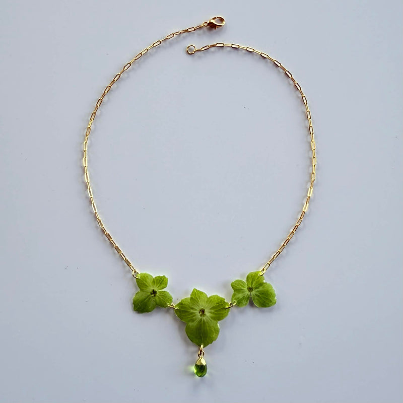 Hydrangea Necklace with Peridot