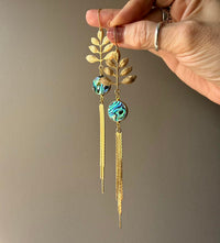 Gold Leaf & Abalone with Gold Fringe