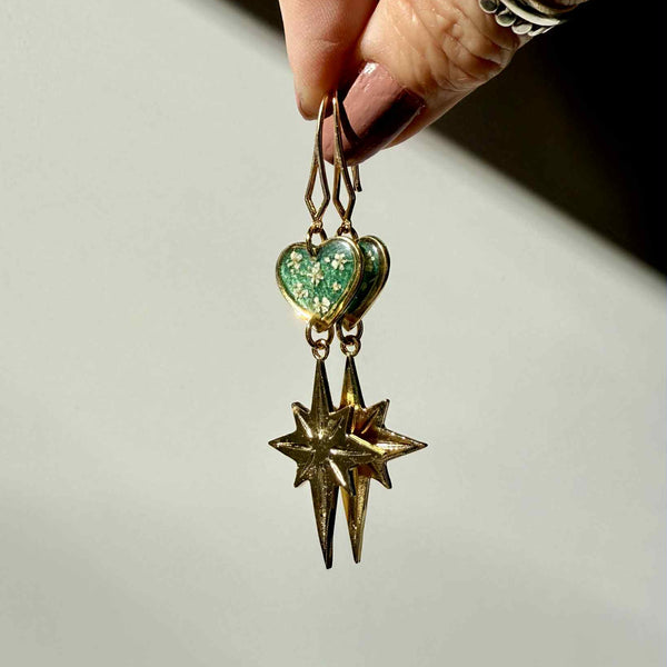 Queen Anne’s Lace Green Hearts and Stars