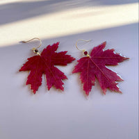 Real Silver Maple Leaves with Garnet