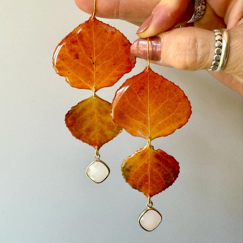 2-Tiered Aspen Leaves with Drops