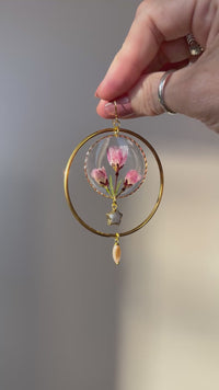 Crab Apple Blossom Halos with Moonstone Stars & Abalone