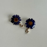 Daisy Studs with Crystal Dangles