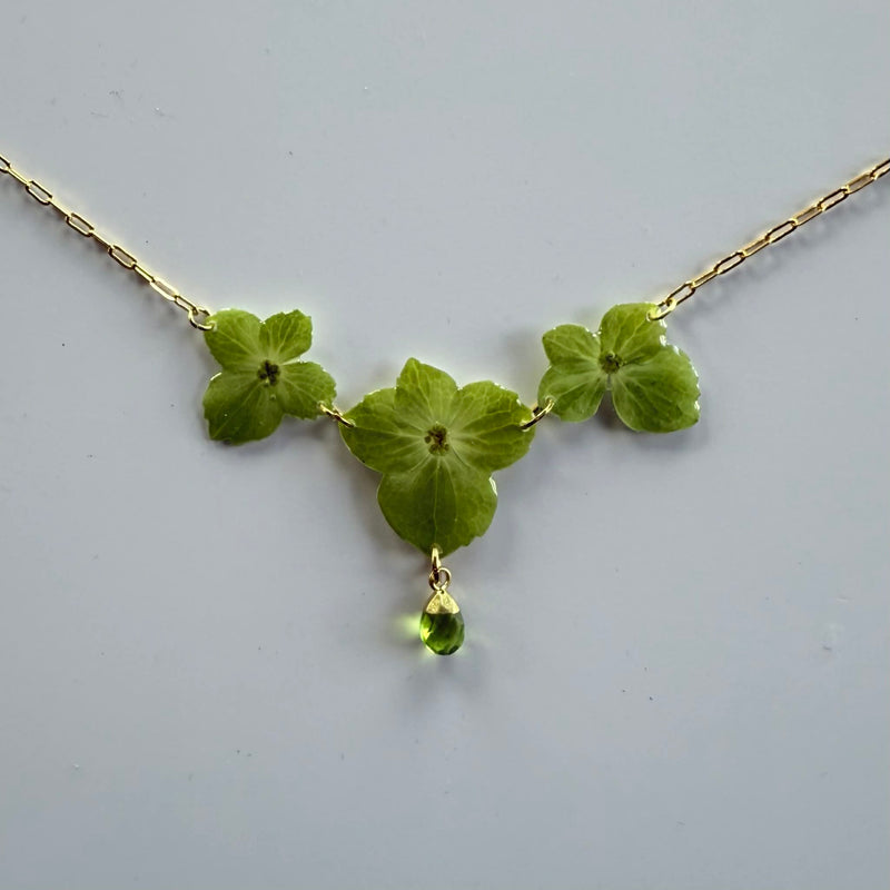 Hydrangea Necklace with Peridot