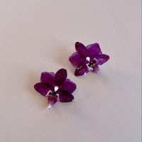 Purple Mini Orchid Studs