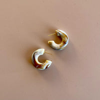 Chunky Marbled Hoop Studs