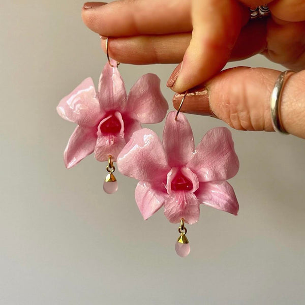 Pink Smaller Orchid with Rose Quartz