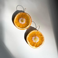 Real Orange Slices with White Daisies