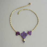 Hydrangea Necklace with Amethyst