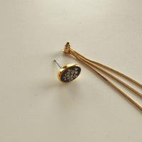 Queen Anne's Lace Black Studs with Gold Fringe Backing