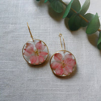 Pink Larkspur Rounds Earrings