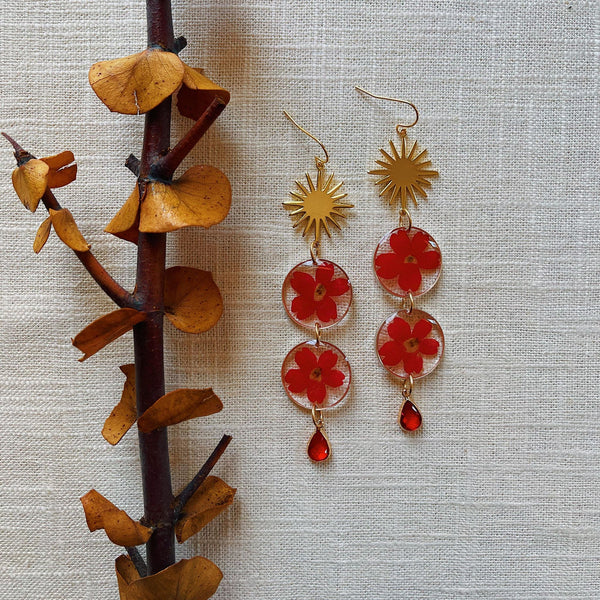 2-Tiered Red Verbena with Ruby Quartz & Star