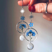2-Tiered Sterling Silver Forget-Me-Not Garden with Moonstone