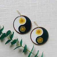 Wooden Yellow Daisy Yin-Yangs