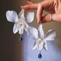 White Orchids with Sapphire Quartz