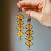 4-Tiered Yellow Daisy Eyes with Star & Crystal Quartz