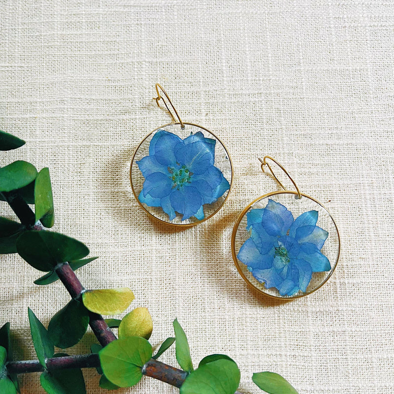 Blue Larkspur Medium Rounds with Hoops