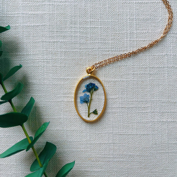 Forget-Me-Not Cameo Necklace