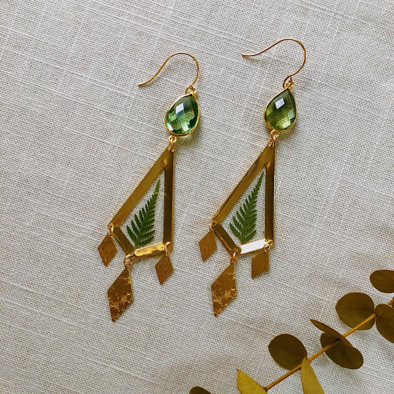 Fern Arrowheads with crystals and dangles