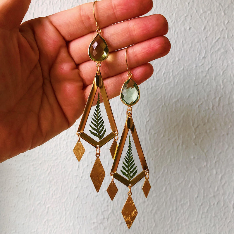 Fern Arrowheads with crystals and dangles