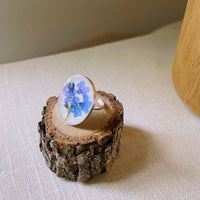 Forget-Me-Not Bouquet on Pearl Sterling Silver Ring
