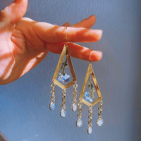 Forget-Me-Not Gold Arrowheads with Chain Dangles