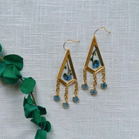 Forget-Me-Not Gold Arrowheads with Chain Dangles