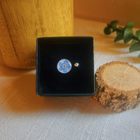 Forget-Me-Not on Pearl - Sterling Silver Adjustable Ring