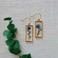 Forget-Me-Nots in Gold Rectangle