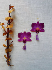 Frameless Purple Orchids with Tassels