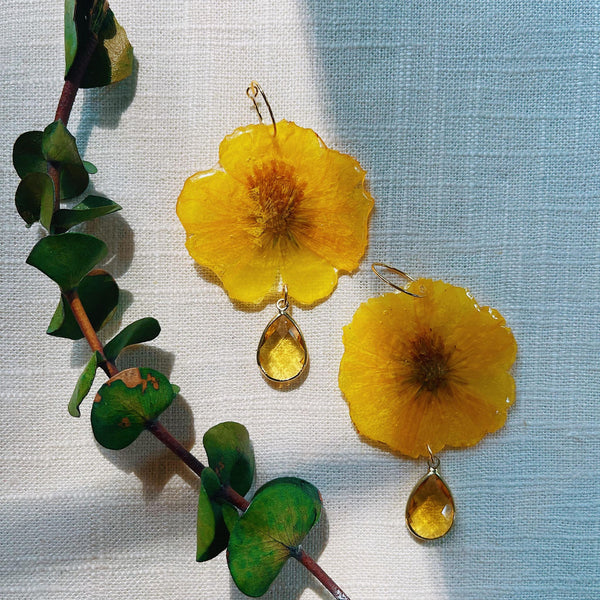 Frameless Yellow Cosmos with Topaz