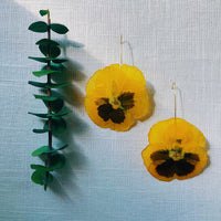 Frameless Yellow Pansies with long Hook