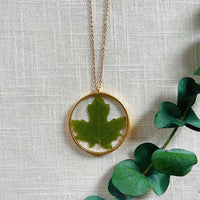 Green Maple Leaf Necklace