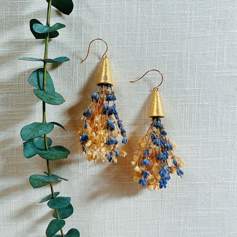 Wild Flower Mini-Bouquet earrings with Lavender