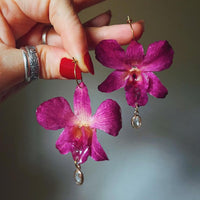 Pink Orchids with Clear Quartz