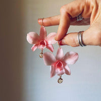 Pink Orchid with Crystal Quartz