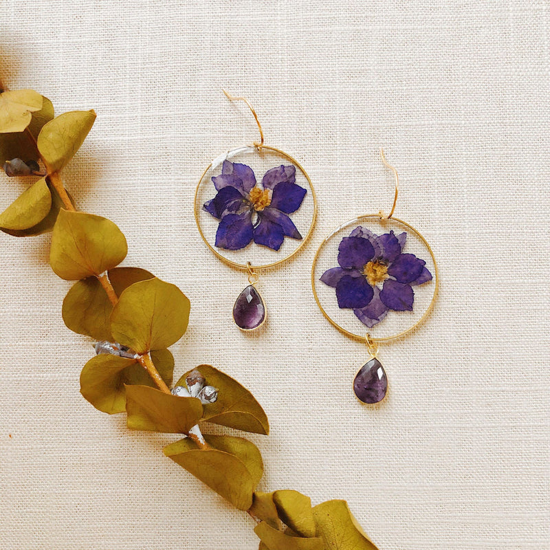 Purple Larkspur and Amethyst