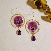 Purple Pansies and Amethyst