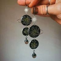 Queen Anne's Lace 2-Tiered Black Saturn with Smokey Quartz - Sterling Silver