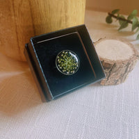 Queen Anne's Lace on Black Sterling Silver Ring