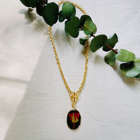 Rose Black Cameo Toggle Necklace