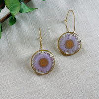 Small Lilac Daisy Rounds with hoops