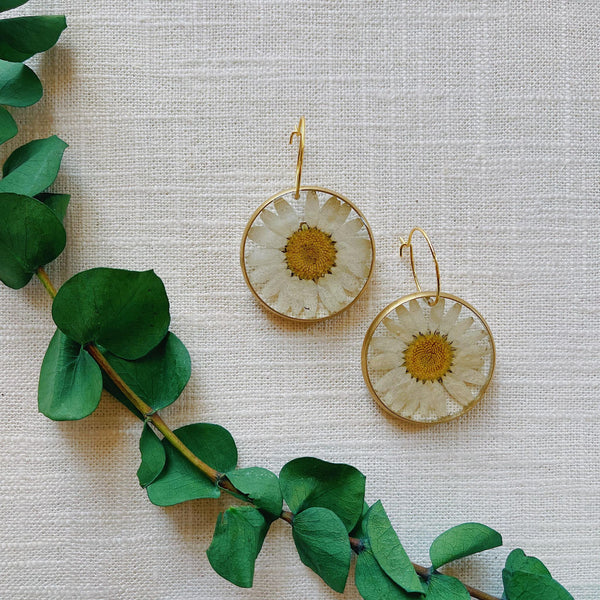 White Daisy Rounds with hoops