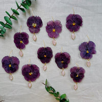 Medium Purple Pansies with Rose Quartz