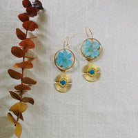 Blue Larkspur and Sun Disc Accents
