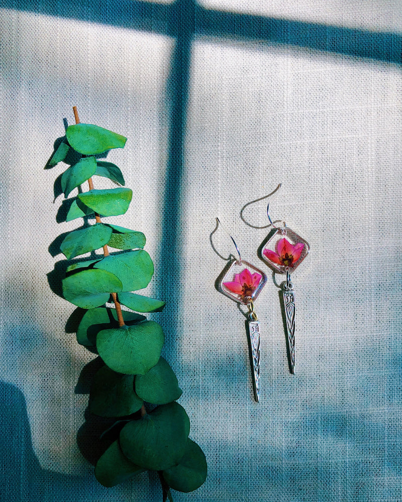 Preserved Wildflower Spike Earrings